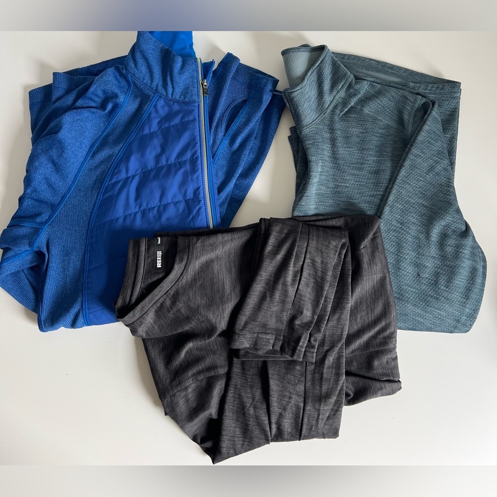 SMALL Men’s REI lot/bundle 3 long sleeve items jacket quarter zip pullover EUC
